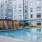 a pool in a courtyard